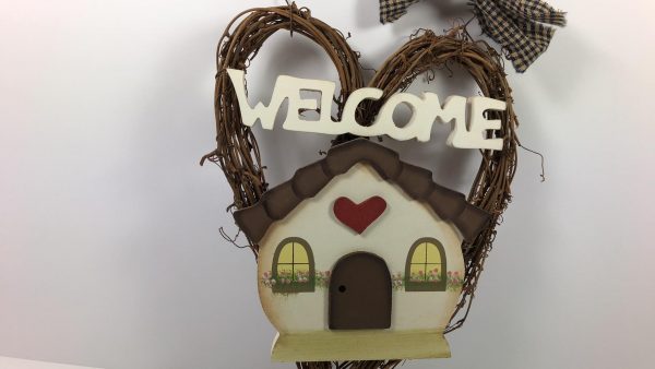 Decoratief bord - Welcome met hartje