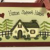 Decoratief bord - Home Sweet Home met rode kader